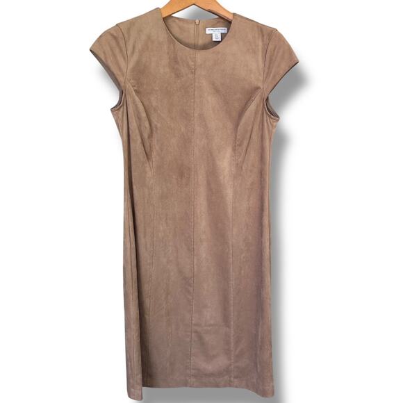 Katherine Barclay Montreal Dress Size 6 Velour Suede Like Sheath Office Wear - Picture 1 of 7